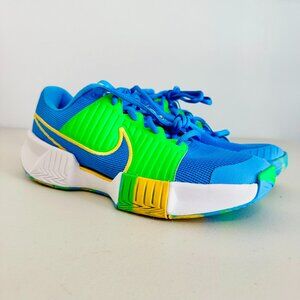 NEW NIKE GP PRO GREEN AND BLUE AIR ZOOM CHALLENGE PICKLEBALL SHOES 8 FQ4154-401